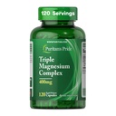 Puritan's Pride Triple Magnesium Complex mit Magnesiumoxid, Aspartat und Citrate 400mg, Nahrungsergänzung für Muskel-, Herz-, Nerven- und Knochenunterstützung, 120 Rapid Release Capsules