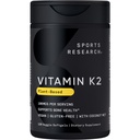 Sportforschung Vitamin K2 als MK-7 100mcg mit Kokosnuss-MCT-Öl - 120 Veggie Softgels (4 Monate Versorgung) Vegan zertifiziert, Non-GMO Verified, Gluten & Soy Free