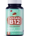 Yuve Vegan B12 mit Kalzium für maximale Absorbtion - Active Energy & Central Nervous System Support - 1000mcg Cobalamin Vitamin B 12 - Natürlich, Non-GMO, Glutenfrei, Sugar-Free - 30 Tabs