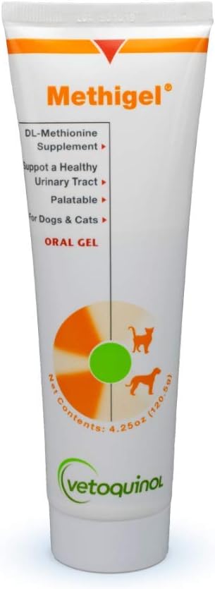 Acide urinaire méthigel vetoquinol pour promouvoir la santé urinaire et la santé des chiens et des chats
