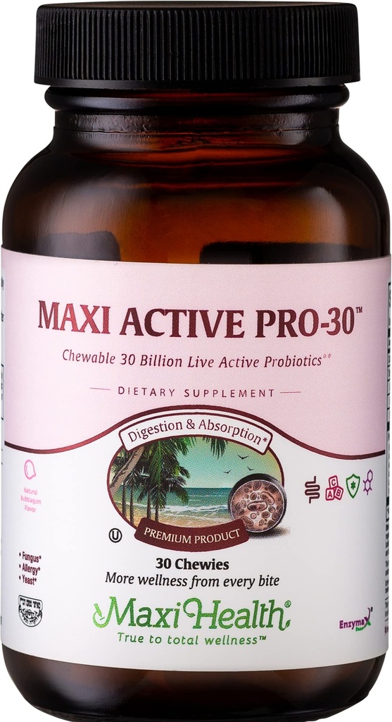 Maxi Active Pro-30TM Comprimés à croquer Friendly Bubble Gum Flavor