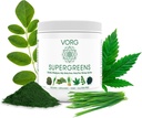 VORG SuperGreens - #1 Green Superfood Powder mit Chlorella, Gerste Grass, Moringa, Kelp, Spirulina, Wheatgrass - 100% Organic - Probiotics, Fiber & Enzymes (1 Woche Versorgung)