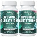 8-in-1 Liposomale Glutathione 2400 MG, hohe Absorption Antioxidantien-Formel – mit Hyaluronsäure, Alpha-Lipoinsäure, Resveratrol - Haut, Leber-Detox & Immunsystem, 120 Softgele