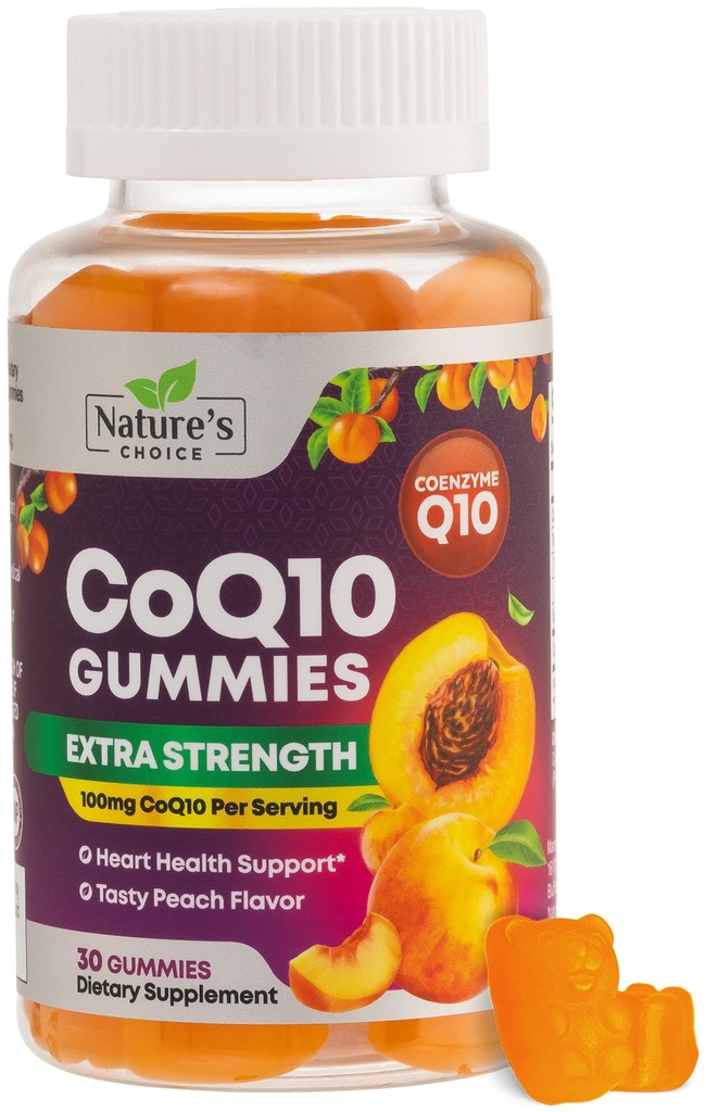 CoQ10 Gummi für Erwachsene 100mg - 3X Stärke, hohe Absorption, Antioxidante Ergänzung für Herz-Gesundheit Unterstützung & Energie Produktion, Ultra Coenzym Q10 Vitamine, Coq 10 Ergänzungen - 30 CoQ10 Gummie