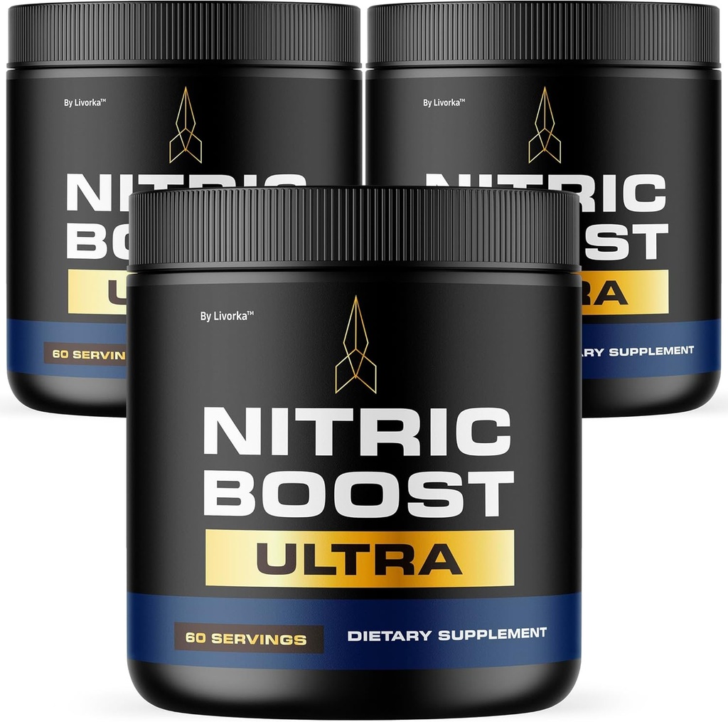 LIVORKA (3 Pack) Nitric Boost - Nitric Boost Ultra Purple Powder für Männer, NitricBoostUltra Powder, Boost Energy und Support Active Lifestyles, 180 Servierungen für 3 Monate