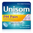 Unisom P.P. Douleur pendant la nuit Aide au sommeil + soulagement de la douleur, acétaminophène et diphénhydramine HCI, 30 capsules, 50mg