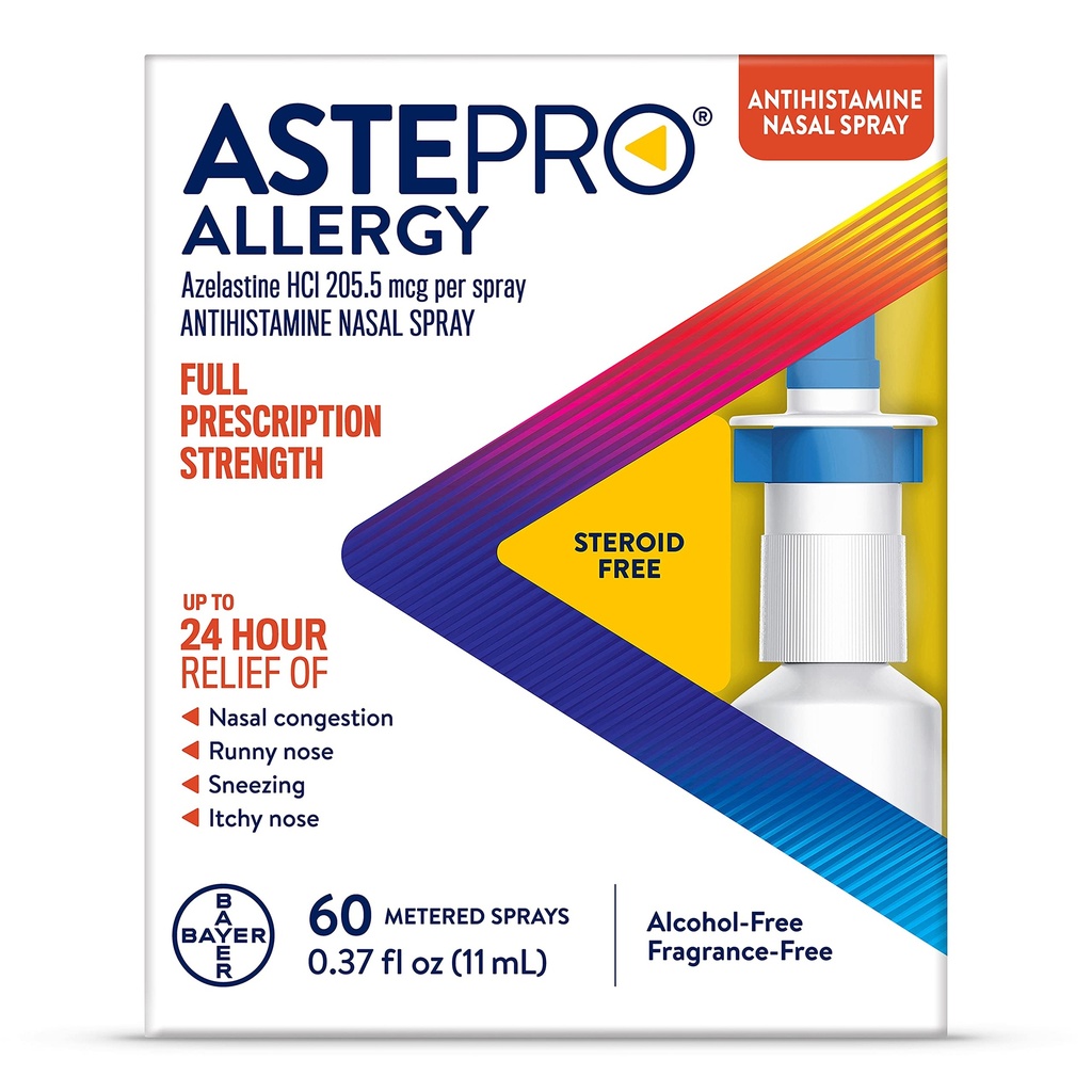 Astepro Allergy Nasal Spray, 24-Hour Allergy Relief, Steroid-freies Antihistamin, 60 Metered Sprays