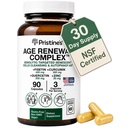 Renouveau d'âge complexe et supplément anti-âge - renouvellement cellulaire Autophagie Aid Sénolytique - Fisetin, Quercetin, Curcumin, Zinc - 90 Capsules 30 jours d'approvisionnement - Heart, Skin, & Global Wellness Support