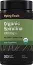 Piping Rock Bio Spirulina | 1000mg | 300 Tabletten | Arthrospira Platensis | Vegetarisch, Non-GMO, Glutenfreie Ergänzung