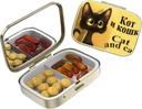 Petite coque pour Pockets & Purses, élégante boîte à pilules fait un grand cadeau, 2 Compartiment médecine de voyage Organisateur magasins Progestérone, pilules de capsule, Ibuprofène, vitamines, boucles d'oreilles