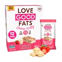 Love Good Fats Chewy Nutty White Chocolatey Strawberry Keto Bars - Low Carb Protein Snacks - 12 Packung (1.59oz / 45g jede Bar)