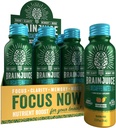 BrainJuice Decaf Brain Support Shot, Glutenfreie Ergänzung Shots für Energie & Fokus, Gesunde Getränke mit Alpha GPC, Vitamin B & Decaffeinated Green Tea Leaf, Peach Mango, 2.5 fl oz, 12 Pack