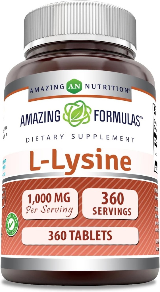 Erstaunliche Formeln L-Lysine 1000 Mg | 360 Tabletten | Nahrungsergänzungsmittel
