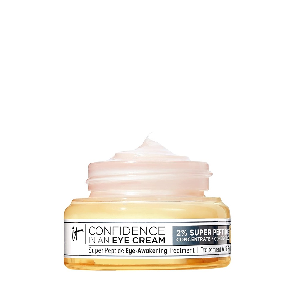 IT Cosmetics Confidence in an Eye Cream - Anti-Aging Peptide Eye Cream für dunkle Kreise & Falten, Leichte 48HR Hydration, 2% Super Peptide Konzentrat, glatt & helle Unterwäsche, Alle Hauttypen