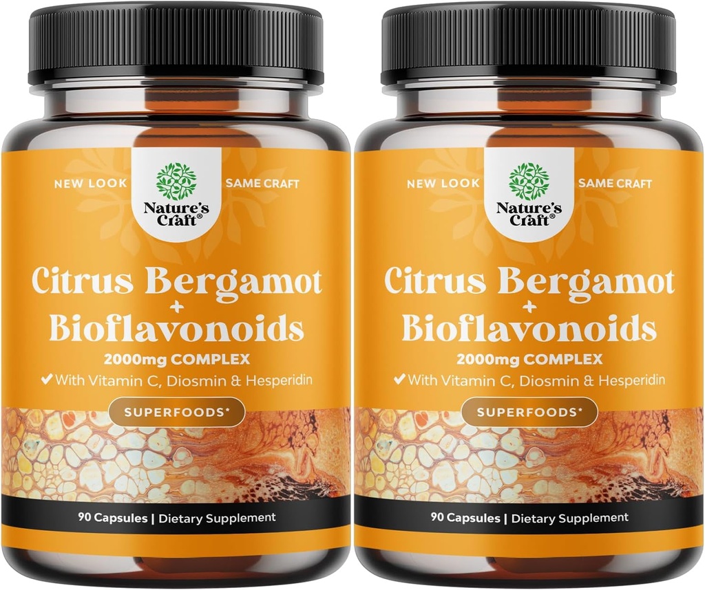 Citrus Bergamotte Ergänzung mit Citrus Bioflavonoiden - Ultimative Citrus Bioflavonoids Ergänzung mit Citrus Bergamot Extrakt 1000mg Rutin und Hesperidin für Immunität und Herzgesundheit Unterstützung (2 Monate)