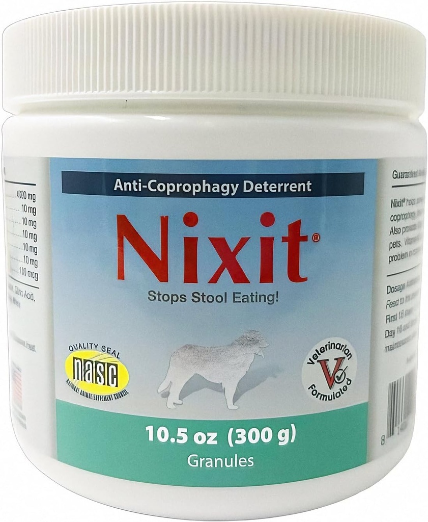 Nixit Stool-Eating Preventative for Dogs - Vitamin B Supplement - Chicken Liver and Natural Fish Flavored Powder - 10.5 oz