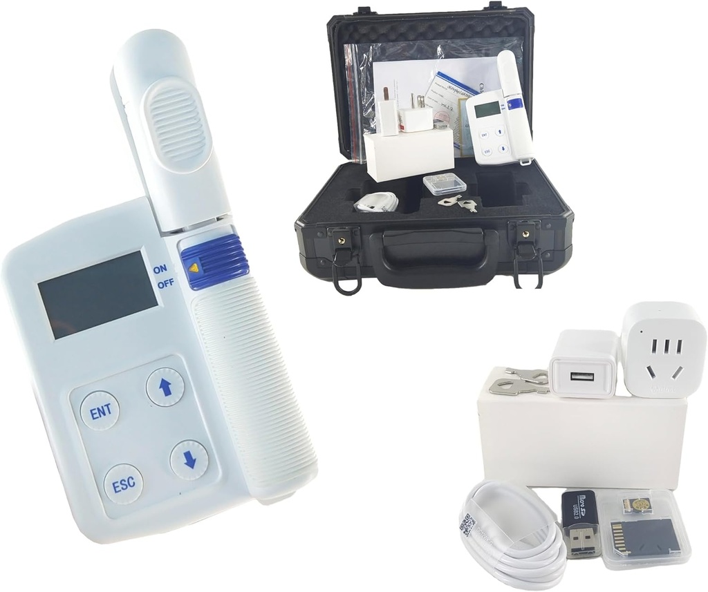 Digitale Chlorophyll Inhaltsmessgerät Anlage Chlorophyll Stickstoff Inhalt Blatt Temperaturprüfer mit Messbereich 0.0-99.99SPAD Stickstoff 0.0-99.99mg/g Temperatur -10-99.9°C