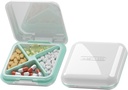 DUBSTAR Pill Case, petite boîte à pilules - Imperméable Portable Daily petite boîte à pilules pour Purses Pocket Compact Travel Medicine Holder pour les vitamines, huiles de poisson, suppléments, médicaments (blanc)