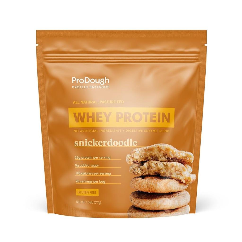 ProDough Gourmet Whey Isolate Hydrolisiertes Proteinpulver für Shake Mix- Easy Digest Enzyme Blend, 25g Protein pro Servierung, natürliche Inhaltsstoffe, Glutenfrei, Keto Friendly (Snickerdoodle)