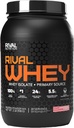 Rivalus Rivalwhey – Creme de fraise 2lb - 100% de protéines de lactosérum, Isolation primaire de protéines de lactosérum, Profil nutritionnel propre, BCAA, Aucune substance interdite, Fabriqué aux États-Unis