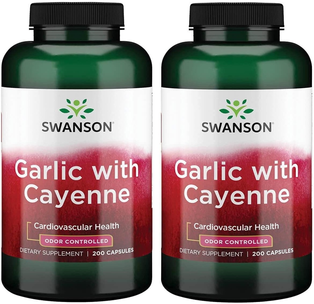Swanson Knoblauch mit Cayenne 200 Kapseln (2 Packung)