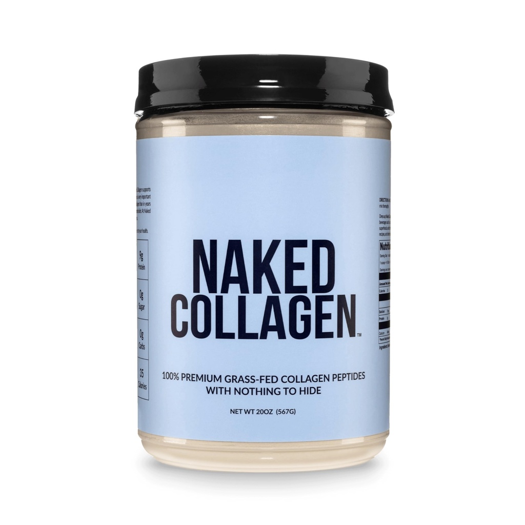 Peptides de collagène nus Poudre de protéines, 60 portions, pâturage, supplément de collagène hydrolysé non aromatisé à l'herbe, paléofriendly, non-OGM, kéto, sans gluten, 20 oz