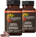 Supplément santé CocoaVia Cardio, 60 Jours, 500mg Cocoa Flavanols, Soutien Santé cardiaque, Boost Oxyde nitrique, Circulation sanguine, Énergie, Vegan, Chocolat foncé, 120 Capsules