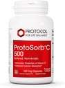 Protokoll Protosorb C 500 - hochabsorbierbares Vitamin C - für Immunsystem & Knochengesundheitsergänzung* - mit Alpha-Liposäure - gepuffert, nicht-Acidic Vitamin C - 100 Veg Caps