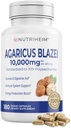 Agaricus Blazei Extrait de Champignon Biologique pour Immunis et Support énergétique - 30% Polysaccharides et 180 Capsules de Véggie - Non-OGM, Sans gluten, Supplément Vegan-Amis