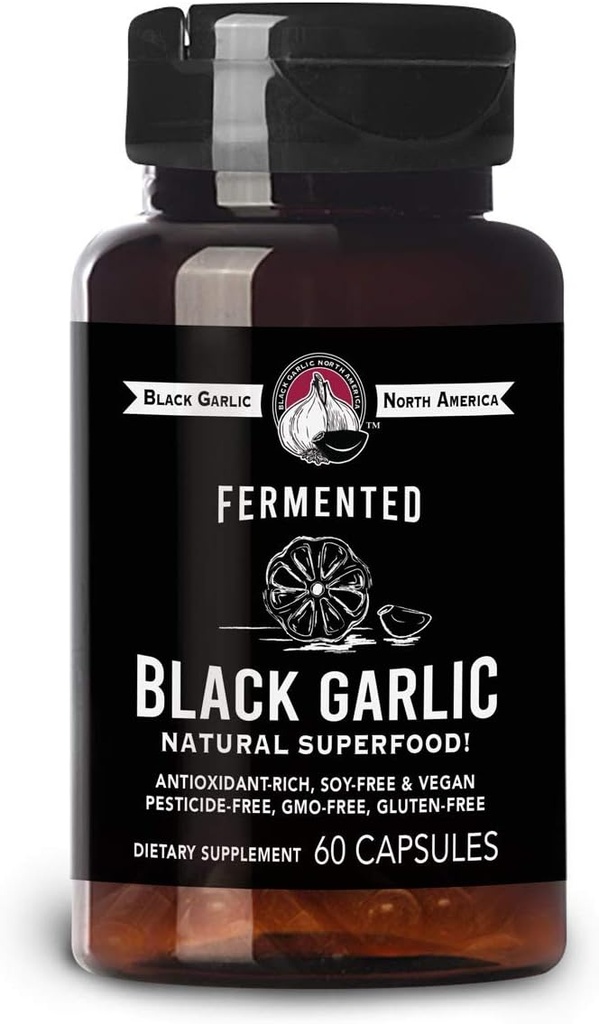Schwarze Knoblauch Kapseln – Natürliche SUPERFOOD 60 Kapseln / 30 Servierungen (1.000mg/Serving)