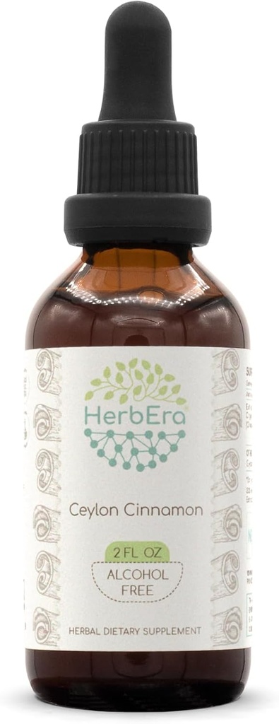 Ceylon Cinnamon B60 Alcohol-Free Herbal Extract Tincture, Concentrated Liquid Drops Natural Cinnamon (Cinnamomum Verum) (2 fl oz)