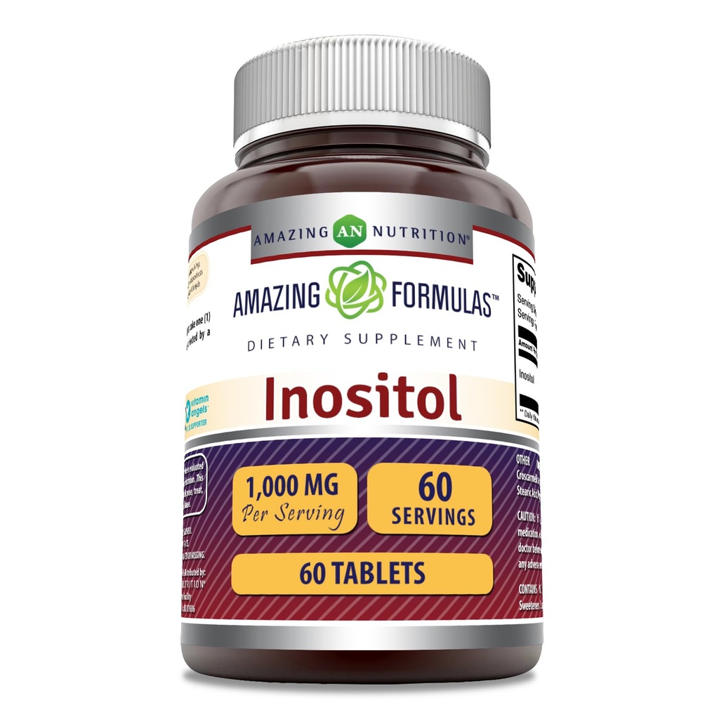 Formules étonnantes Inositol 1000mg Supplément (en anglais seulement) Comprimés non-OGM (en anglais seulement)