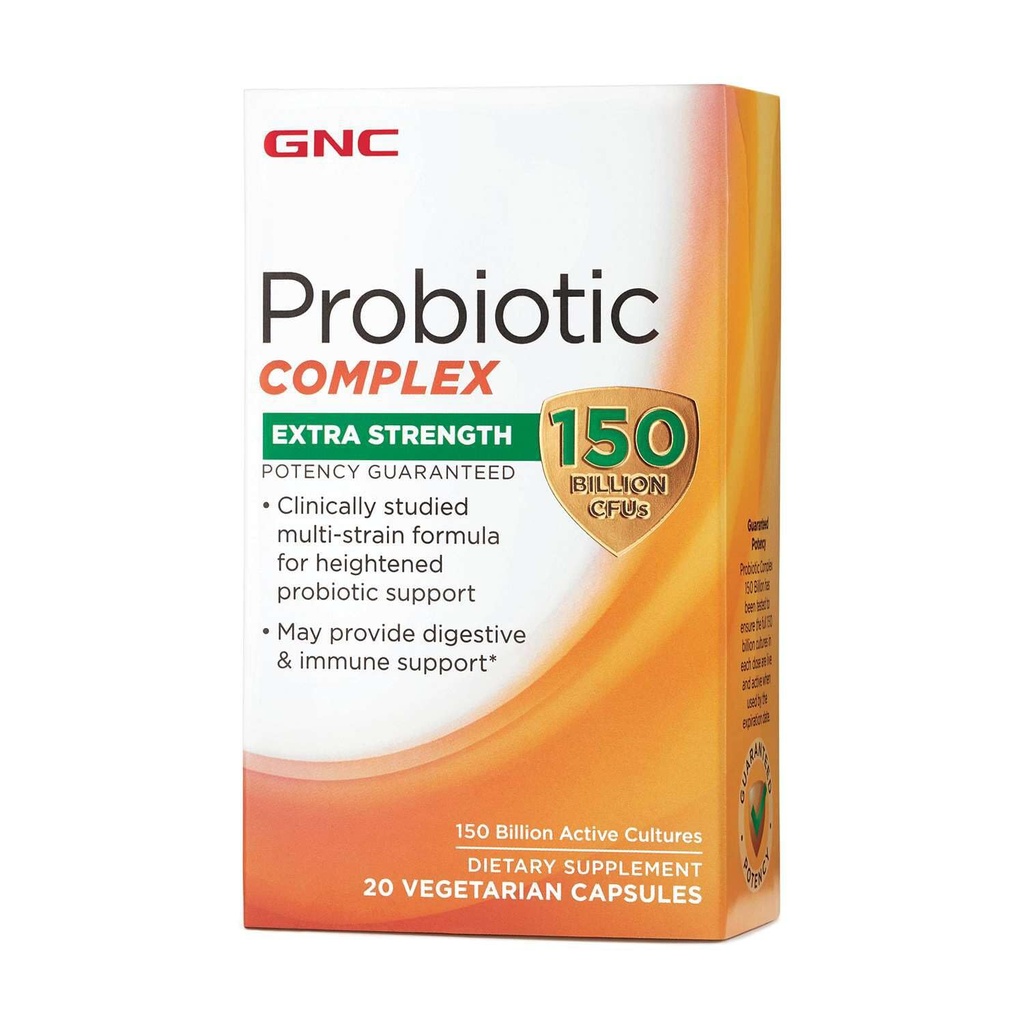 GNC Probiotic Complex Extra Strength avec 150 milliards d'UFC, 20 capsules, soutien probiotique quotidien