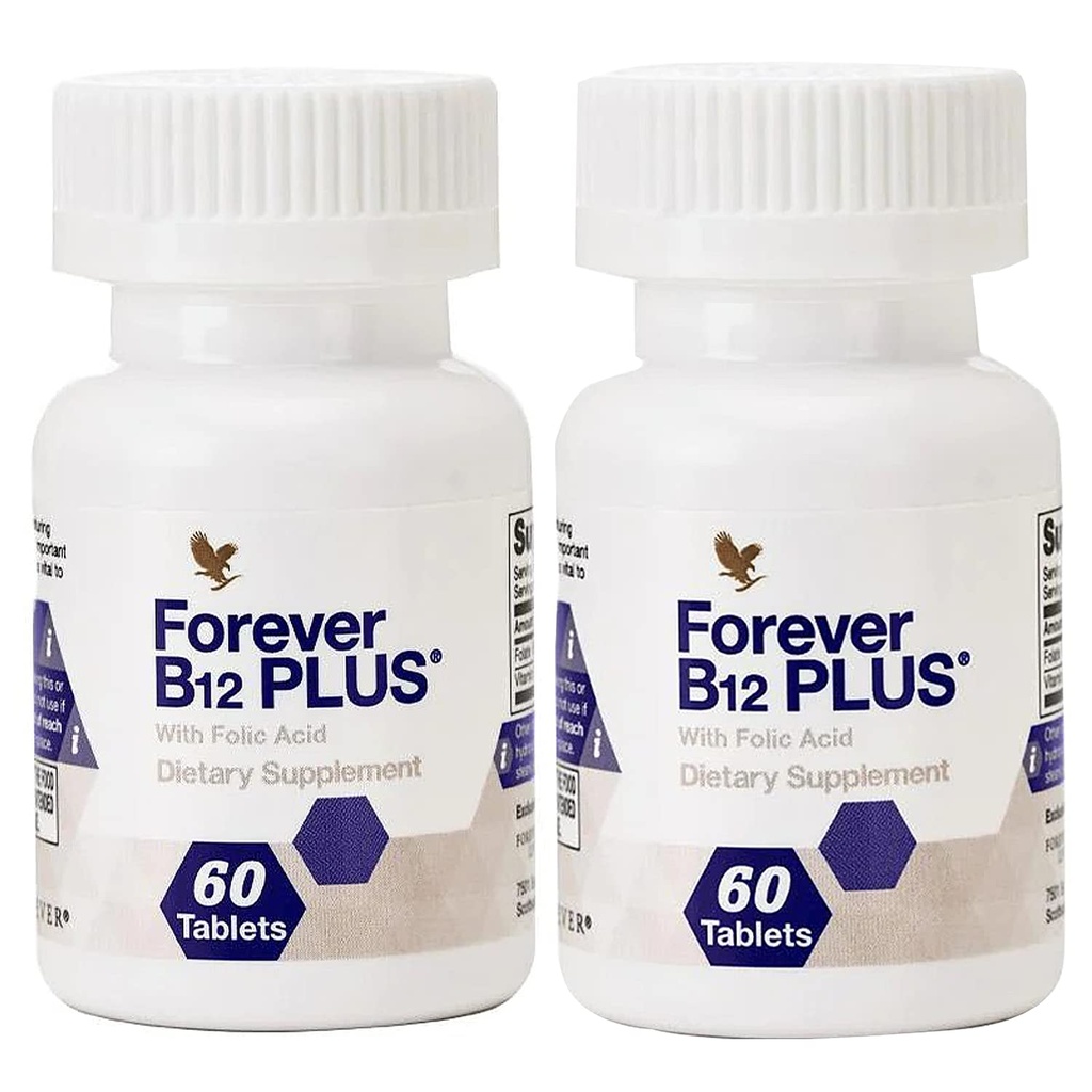 Forever Living - B12 Plus - essentielle B Vitamine für Energie, Immununterstützung und Blutzellgesundheit - Vegan, Vegetarisch und Glutenfrei - 120 Tabletten