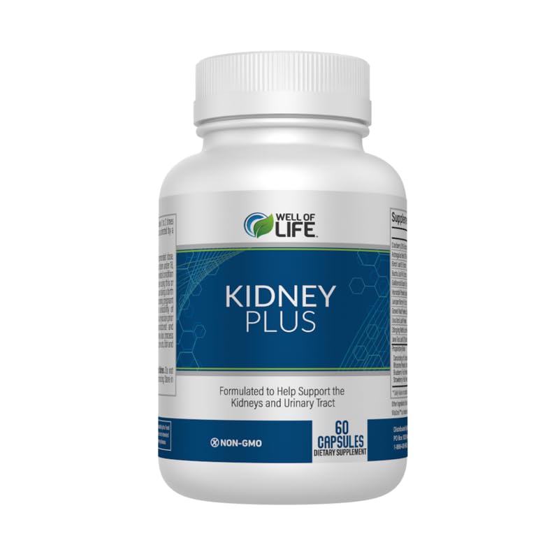 Well of Life: Kidney Plus 600mg mit Cranberry-Extrakt, Astragalus Root, Java Tee-Leaf & Antioxidantien für Gesamt-Well-Being, Hilft Gesunde Kidney-Funktion & Urinary Tract Wellness, 60 Kapseln