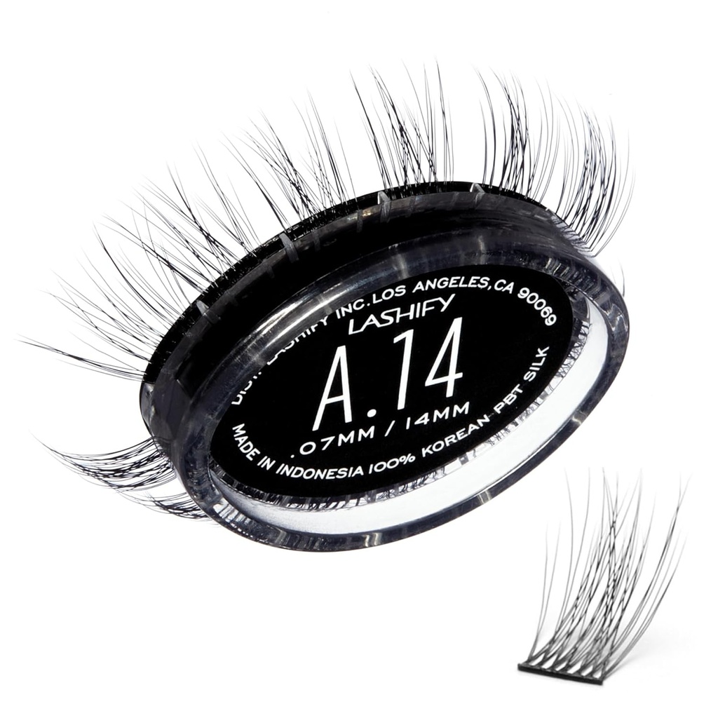 Lashify verstärken 14mm Gossamer DIY Wimpern Extensions Refill, Schwarz, Einfache Falsche Wimpern für einen natürlichen Look