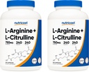 Nutricost L-Arginin L-Citrulline Complex 750mg, 240 Kapseln (2 Flaschen) - Non-GMO