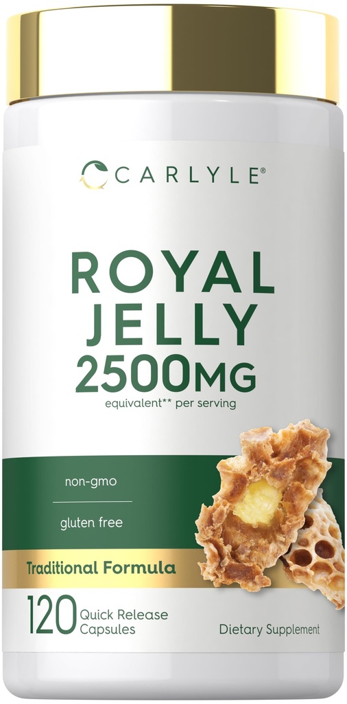 Carlyle Royal Jelly Capsule | 2500mg | 120 Count | Non-GMO und glutenfreie Formel | Traditionelle Ergänzung