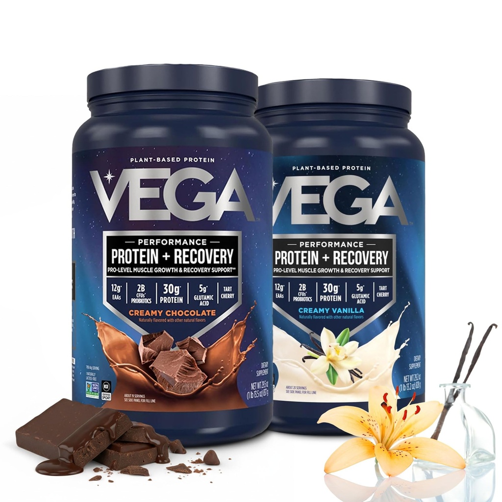 Vega Sport Premium en poudre de protéines, Chocolat + Vanille, Protéine végétale en poudre après l'entraînement - Vegan certifié, végétalien, ami-céto, sans gluten, sans produits laitiers, BCAA acides aminés