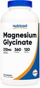 Nutricost Glycinate de magnésium Capsules (360 Capsules, 210 mg par portion) - Supplément de glycinate de magnésium pour absorption douce