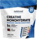 Nutricost Creatine Monohydrat Pulver Vielfalt Stickpacks (5 Flavors, 20 Servierungen) - Micronized, 5 Gramm Creatine Monohydrate pro Pack