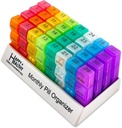 Month Pill Box Organizer - 3-Times-A-Day | Morning-Noon-Night - 30-Tage-Pille-Gehäuse mit 32 täglichen Zutaten für Vitamine, Ergänzungen, Medikamente - Travel Monthly Pill Organizer 3 Mal A Day