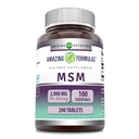 Erstaunliche Formeln MSM (Methylsulfonylmethan) Ergänzung | 1000 Mg Pro Serving | 200 Tabletten | Non-GMO | Gluten Free | Made in USA