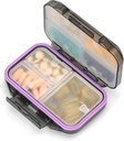 Pill Organizer Travel Pill Box Waterproof Medicine Case Container Supplement and Vitamine Holder Pocket Pharmacie Pill Storage portable avec 7 Compartiments pour Purse (Noir)