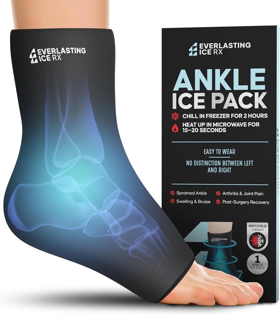 Knöchel-Eis-Pack Wrap für Schwellung, Wiederverwendbare Fuß-Eis-Pack Wrap - Kalte Kompressionstherapie für Schmerzlinderung, Plantar Fasciitis, Verschleppte Knöchel, Achilles Tendonitis Relief
