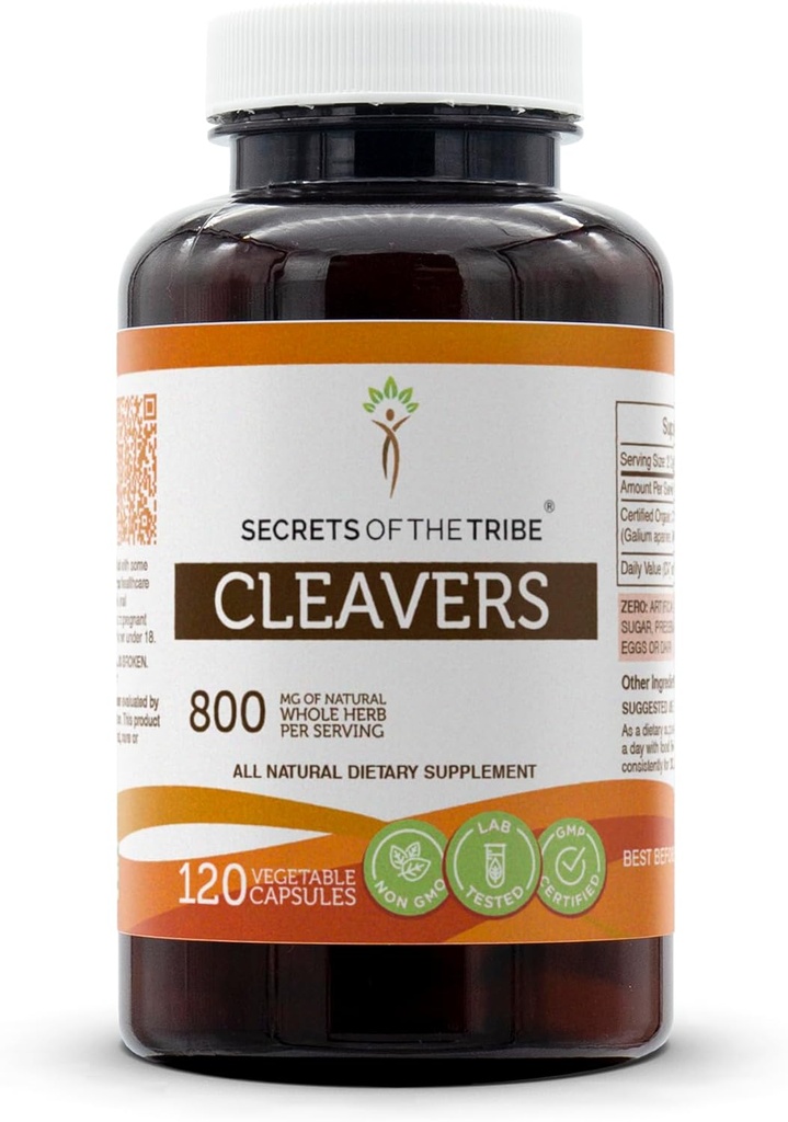 Geheimnisse der Tribe Cleavers 120 Kapseln, 800 mg, Cleavers (Galium aparine) Getrocknete Kräuter (120 Kapseln)