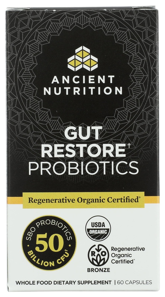Probiotiques bio de restauration du gut 50B, 60Ct