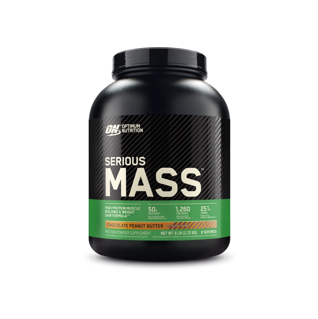 Alimentation optimale Masse grave, gain de poids Poudre de protéines, gain de masse, vitamine C et zinc pour le soutien immunitaire, créatine, beurre d'arachide au chocolat, 6 livres (paquetage mai vary)