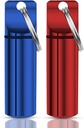 Schlüsselanhänger Pillenhalter – Wasserdichte Reise Pille Organizer Pillencontainer für Tablets, Kapseln – Travel Friendly Pill Case für Geldbörse Mini Pillen Fall (Rot und Blau)