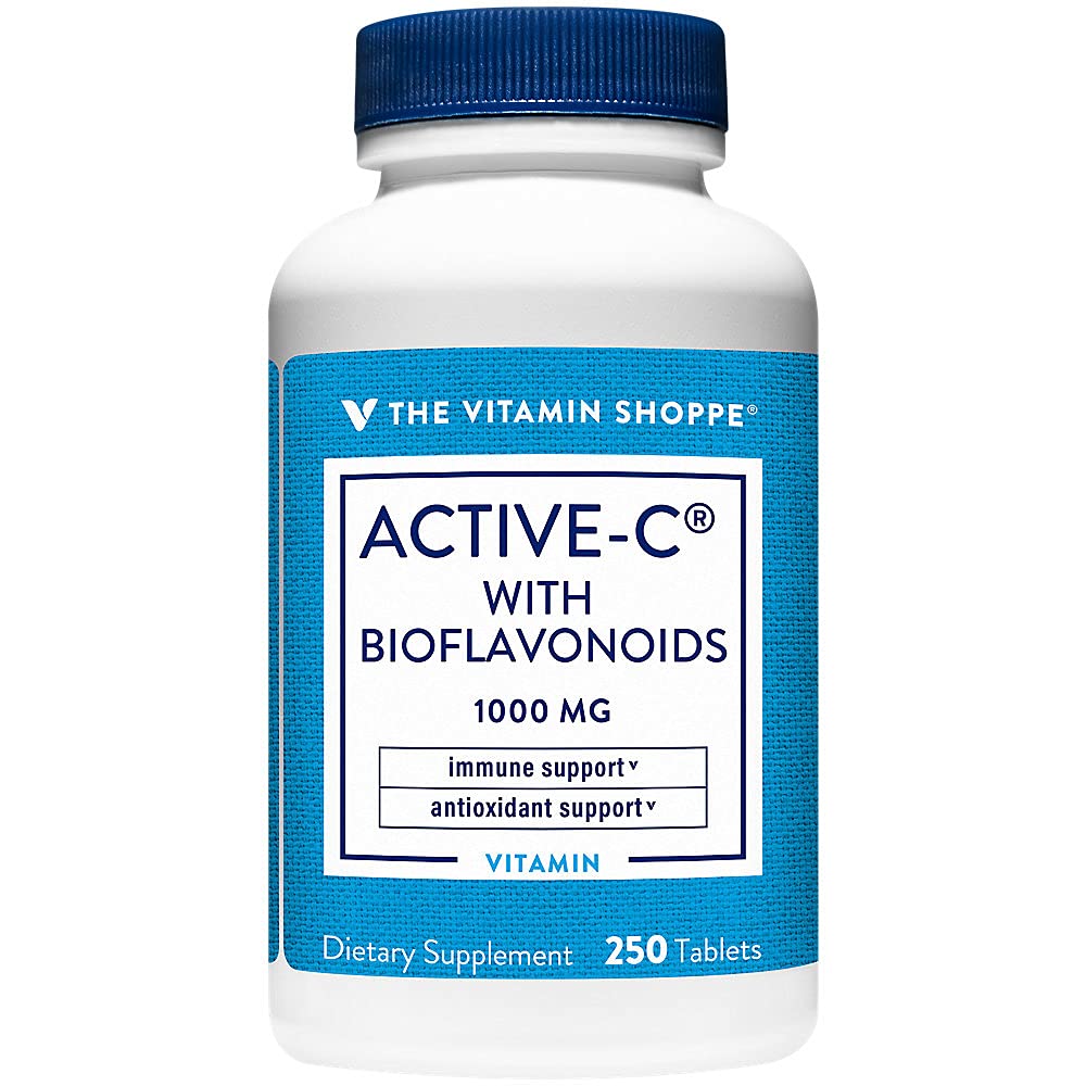 La vitamine Shoppe Active-C avec bioflavonoïdes 1000 MG - Antioxydant pour la santé cardiovasculaire et immunitaire et la protection contre les radicaux libres (250 comprimés)